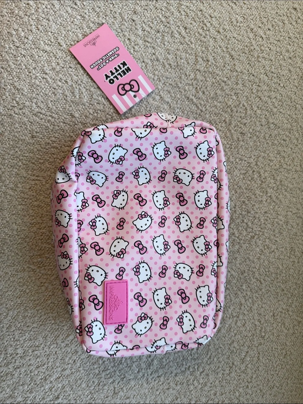 Hello Kitty Pink Polka Dot Kids Accessory Pouch